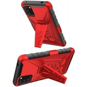 For Apple iPhone 14 (6.1) Swivel Belt Clip Holster with Built-in Kickstand, Heavy Duty Hybrid 3in1 Shockproof Defender Phone Case Cover by Xpression - Red