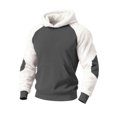 thumbnail image 3 of Tanghaowl Kids Hoodies Child Boys Girls Christmas Long Sleeve Patchwork Hooded Pullover Tops Keep Warm Sweatshirts Clothes Grey 13-14 Years, 3 of 7
