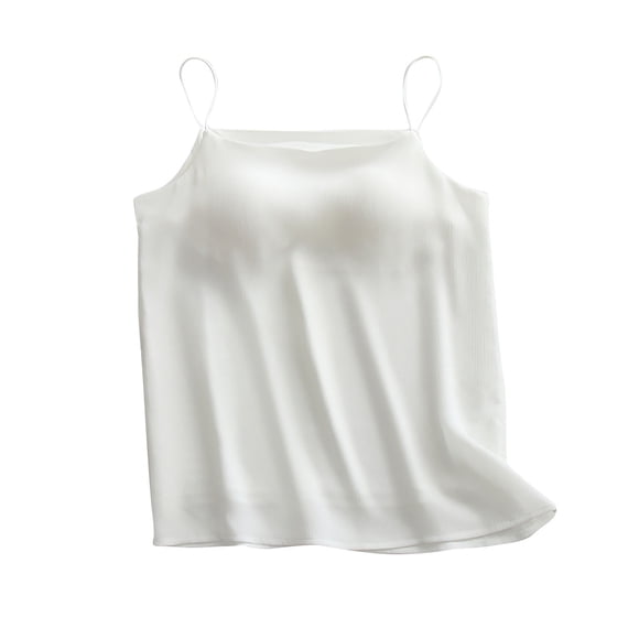 Timegard Built in Bras Tank Tops for Women Spaghetti Strap Lightweight Solid Color Casual Camisole Tops
