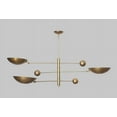 thumbnail image 4 of Italian Adjustable Counterweight Stilnovo Ceiling Lamp, Counterbalance 3 Shade Brass Chandelier, Mid Century Modern Light 1960s Inspired, 4 of 4