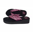 thumbnail image 2 of Beverly Hills Polo Club ROLA Adult Women Striped Platform Wedge Flip Flop Sandal Thong (Pink & Black size 8), 2 of 4