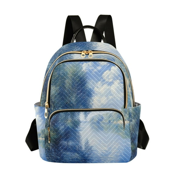 FORMRS Mini Backpack Purse for Women Travel Daypack Casual Shoulder Bag, Plants and River