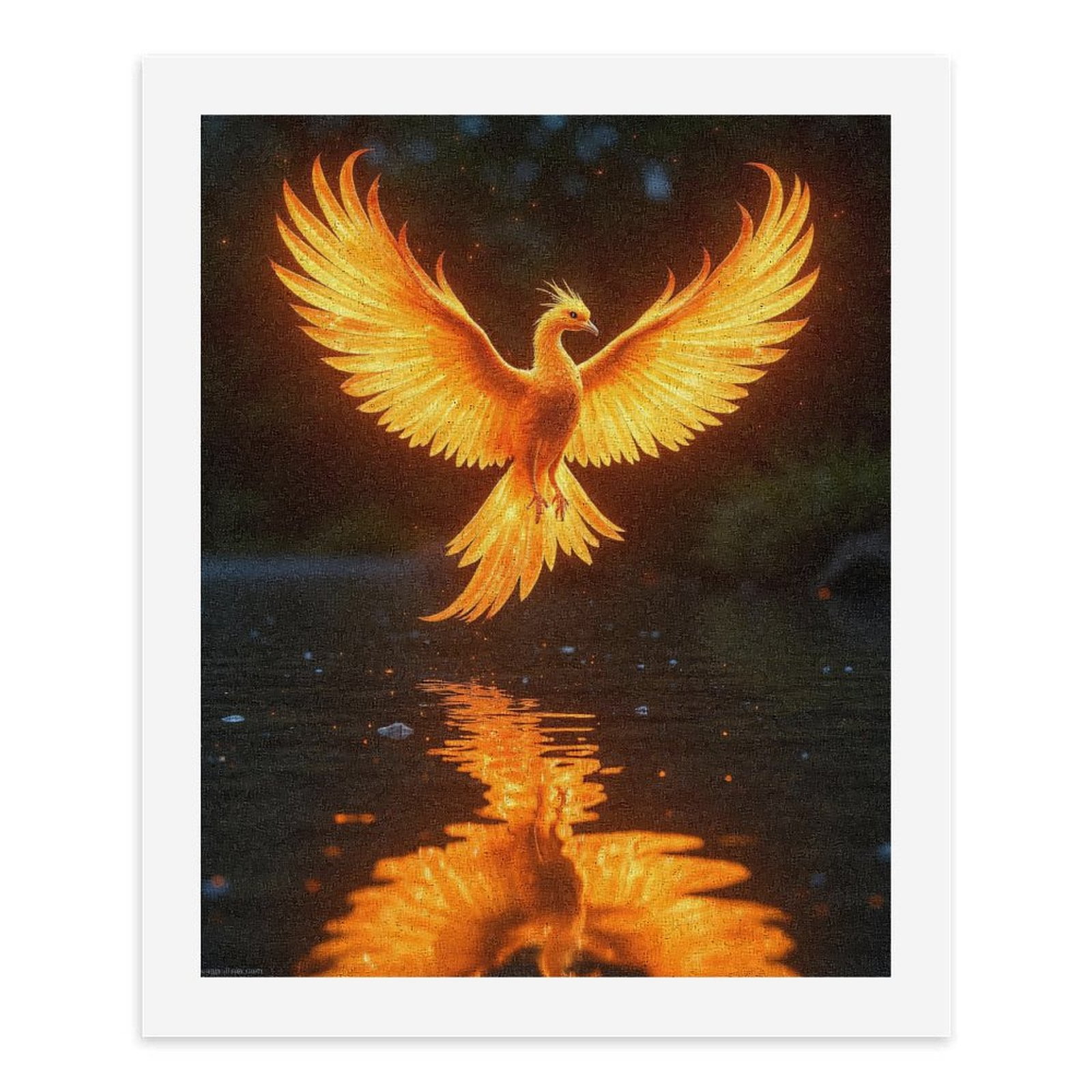 Paint By Numbers Kit for Adults Beginner - DIY Radiant Phoenix Soaring Reflection Canvas Painting Kits for Adults, Frameless Paint By Number for Adults for Home Wall Decor 16x20 Inch