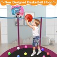 thumbnail image 5 of KOFUN 66" Trampoline for Kids with Enclosure, 5.5FT Indoor & Outdoor Toddler Trampoline with Basketball Hoop, Small Trampoline for Boys and Girls Ages 1-8, 600lbs Capacity, Purplish-red, 5 of 7
