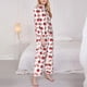 thumbnail image 3 of Balery Strawberry Conjunto de Pijama con Estampado para Mujer, Conjunto de Dos Piezas con Manga Larga, Ropa de Dormir Suave con Bolsillos, Pijamas Cómodos-Large, 3 of 7