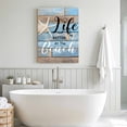 thumbnail image 5 of Canvas Wall Art Life Is Canvas Art Print Better at The Beach Summer Starfish Blue Wood Grain Pictures Wall Decor for Living Room Bedroom Artwork Decorations Stretched Framed Ready to Hang 20"x24", 5 of 9