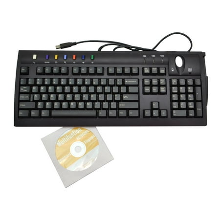 KU-9903 Chicony US English Fingerprint Card Reader USB Wired Multimedia Keyboard Desktop