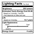 thumbnail image 3 of LED4PS52/22K/FIL 776300 PS52 4 Watt E26 1 Ampoule, 3 of 4