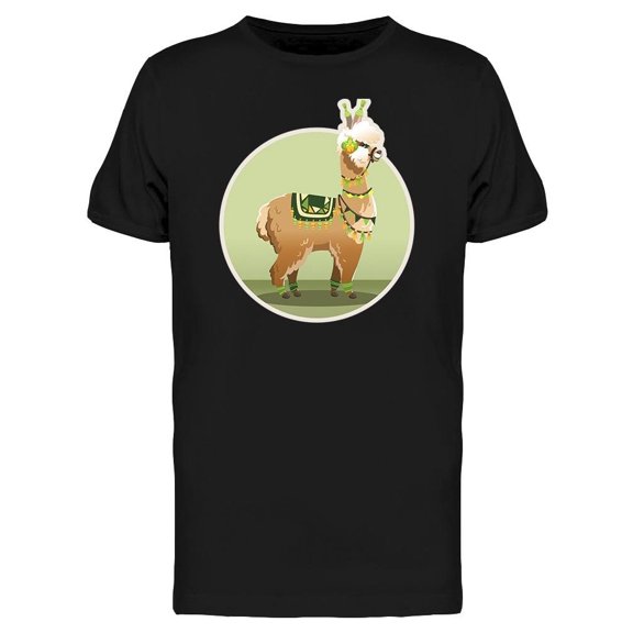 Llama With Cactus Pants T-Shirt Men -Image by Shutterstock, Male Large