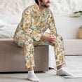 thumbnail image 7 of Sikiie Hippie Bee Honeycomb Mens Pajama Set, Soft Warm Long Sleeve Sleepwear, Cozy Button-Down Pjs for Men-Medium, 7 of 7
