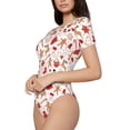 thumbnail image 3 of Picia Gingerbread Holiday Sweets Womens One Piece Swimsuits Modest Tummy Control Bathing Suits Lace Up Slimming Swim Suit-Small, 3 of 9