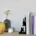 thumbnail image 4 of Cqxid Office&Craft&Stationery Under $10 Black Metal Non-Slip Bookend Bracket Heavy Book End Office Book Stopper, 4 of 9