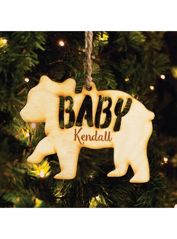Baby Bear Personalized Wood Ornament