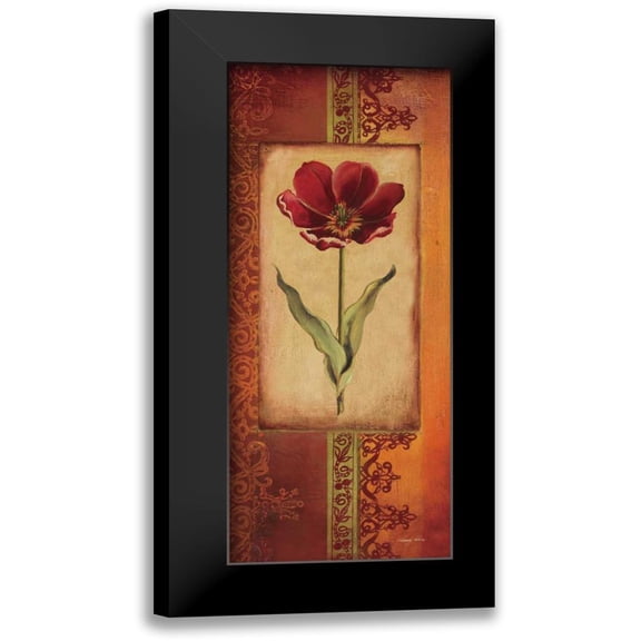 Poloson, Kimberly 8x14 Black Modern Framed Museum Art Print Titled - Mediterranean Tulip I