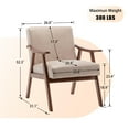 thumbnail image 7 of ENYOPRO Accent Chair, Upholstered Comfy Single Sofa with Wood Feet, Mid Century Armchair for Bedroom, Living Room, Modern Comfy Reading Chair, Light Camel, 7 of 7