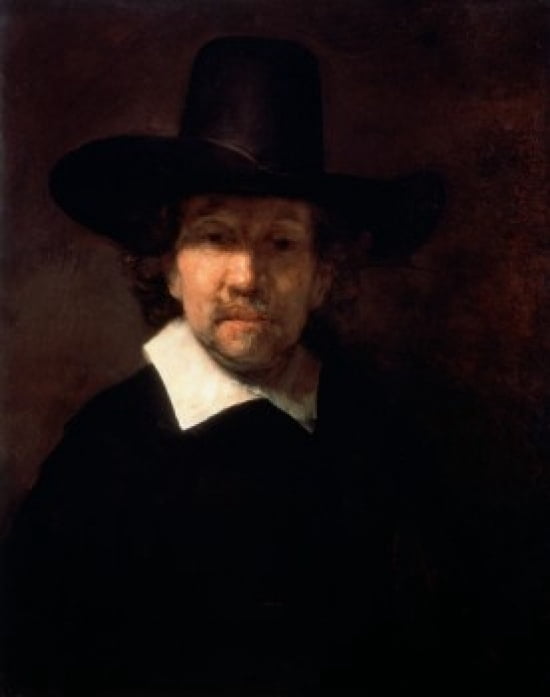 Portrait of the Poet Jeremias de Dekker 1666 Rembrandt Harmensz van Rijn (1606-1669 Dutch) Oil on wood panel State Hermitage Museum St Petersburg Russia Canvas Art - Rembrandt Harmensz van Rijn (24 x