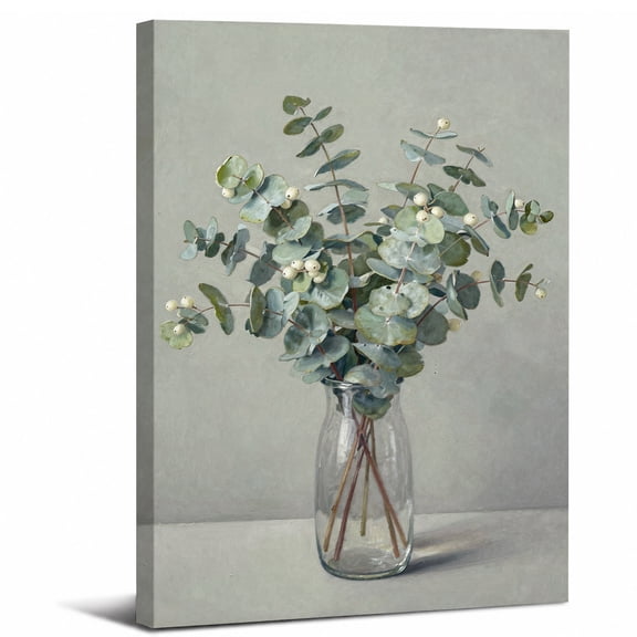 Eucalyptus Branches Canvas Wall Art Framed Bathroom Decor,perfect for bathroom bedroom or living room decor ,8x12in
