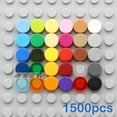 thumbnail image 2 of 1500pcs Tile 1x1 Round DIY Building Blocks Bricks 33Color Educational Creative Size Compatible With 98138 Toys for Children Wine Red 1500pcs, 2 of 6