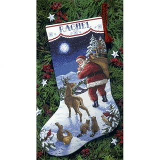 Dimensions Gold Collection Christmas Sled Stocking Counted Cross Stitch Kit, 16 inch Long