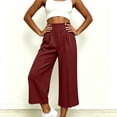 thumbnail image 6 of Bloomae Capri Pants for Women Wide Leg High Waisted Pleated Dress Pants Business Casual Capris Work Office Cropped Slacks Trousers with Pockets, 6 of 8
