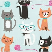 Cat Party Paper Beverage Napkins 16 Count for 8 Guests