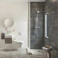 thumbnail image 5 of Solución de baño contemporánea, soporte para papel higiénico de latón macizo con acabado en cromo pulido, fácil instalación con tornillos o pegamento, montaje en pared para ahorrar espacio, cubierta, 5 of 5