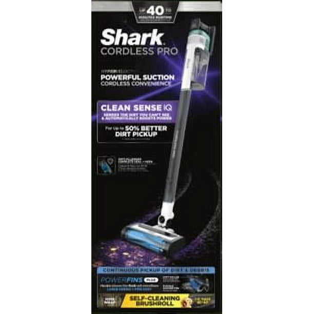 Shark Cordless Pro Stick Vacuum with Clean Sense IQ Technology Power Fins PLUS Brushroll Crevice Tool Included HEPA Filtration IZ540H Walmart Business Supplies