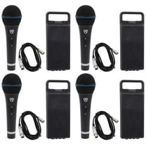 4) Rockville RMM-XLR Dynamic Cardiod Professional Metal Microphones w/XLR Cables