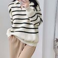 thumbnail image 4 of Lovskoo Sweaters for Women Long Sleeve Collar Winter Japanese Vintage Loose Top Knit Sweater White, 4 of 8