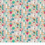 Birds of Paradise Jungle Cream 100% Cotton Fabric Sold by the Yard