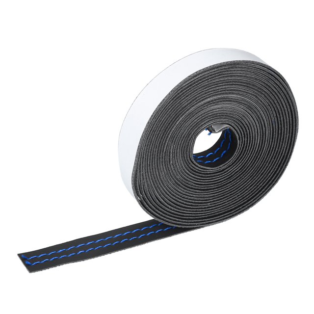 1 tira de ajuste interior universal para automóvil de 13,12 pies y 4 m de longitud, accesorio de decoración de tira flexible DIY para coche, puntada azul de cuero sintético