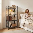 thumbnail image 2 of Atilioo 4 Tiers Bookcase, Wood Bookshelf Tall Display Shelves Storage Organizer for Bedroom, Living Room & Home Office, Black, 2 of 9