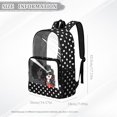 thumbnail image 7 of ZIATUBLES Clear Backpack Heavy Duty, Polka Dot Sisters Print Fabric & PVC Transparent Bag, Large Capacity See Through Backpack for School College Work Travel Security, 7 of 7