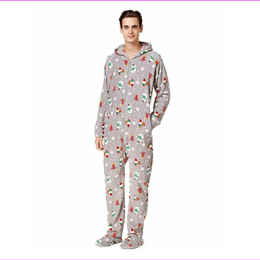 Family Pajamas Men's Holiday Happy Gnomes Footed Pajamas, Size L, MSRp ...