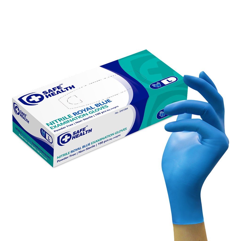 SafeHealth Nitrile Exam Gloves, Latex-Free & Powder-Free, 4 Mil Royal Blue Disposable Gloves, Medical Grade with Textured Fingertips, Case of 1000 for Healthcare, Food Handling & Cleaning