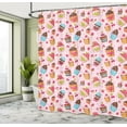 thumbnail image 5 of Ambesonne Pink Shower Curtain, Kitchen Cupcakes Muffins, 69"Wx84"L, Pale Pink and Brown, 5 of 5