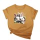 thumbnail image 1 of Tops de Cuello Alto para las Mujeres Amante Impreso Camiseta Cuello Redondo Manga Corta, Poliéster Spandex, 1 of 7