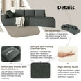 thumbnail image 5 of 125'' Chaise Lounge Sofa, Modern Sleeper Sofa with Removable Pillows and Clean Lines, 2 Seat Chenille Daybed, 400LBS Capacity for Living Room, Office, 5 of 9
