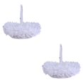 thumbnail image 1 of Ounissouiy Cesta de flores para niñas, encaje, romántico, occidental, para fiesta de boda, novia, pétalos de caramelo, organizador, contenedor Blanco 2Conjunto, 1 of 6