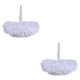 thumbnail image 1 of Inteprter Cesta de flores para niñas, mango de diamantes de imitación, pluma de encaje, organizador de fiesta de boda occidental romántico, contenedor Blanco 2piezas Inteprter CBP487863, 1 of 5