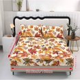 thumbnail image 5 of Garronmavis Autumn Maple Leaf 3-Piece Bedding Set, 1 Deep Pocket Fitted Bed Sheet with 2 Matching Pillow Shams, Soft Breathable Bed Linen for Fall Bedroom Decor, 100cm*190cm, 5 of 7