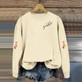 thumbnail image 2 of Fiaer Thanksgiving Women Sweatshirts Turkey Graphic Long Sleeve Pullovers Crew Neck Baggy Trendy Tops Beige M, 2 of 5