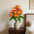 thumbnail image 6 of Anhility Artificial Silk Lily Flowers, Faux Lily Flower 13.38" Fake Lilies Bouquets Faux Lilies Stem with Leaves for Indoor Outdoor Home Table Wedding Decor (Watermelon Red), 6 of 6
