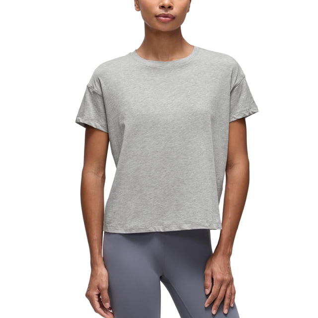 Remera CRZ YOGA de Algodón Pima, Corte Relajado, Cuello Redondo Alto
