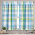 thumbnail image 2 of Ambesonne Fashion Valance & Curtain, Rectangle Square Plaid Art, 55"x45", Sky Blue Fern Green, 2 of 7