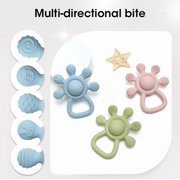 HippoBaby Silicone Gentle Rattle Easy Grip Soft Rudder Teether (Rudder - Green)
