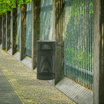 Emma Oliver 11.5 Gallon Stainless Steel Outdoor Trash Can with Lid, Freestanding or Mountable Design, 20 Trash Bags Included