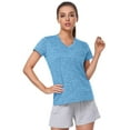 thumbnail image 5 of Women's Fashion Women V Neck Short Sleeve Moisture Wicking Shirts Sport Activewear Top Winter Clothes for Women, 5 of 9
