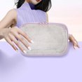 thumbnail image 4 of Bolsa de maquillaje de arco de PVC Bag transparente de almacenamiento impermeable Bolso de aseo (púrpura), 4 of 6