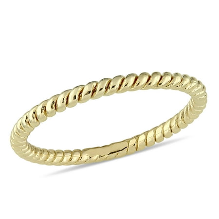 14k Yellow Gold Thin Stackable Wedding Band